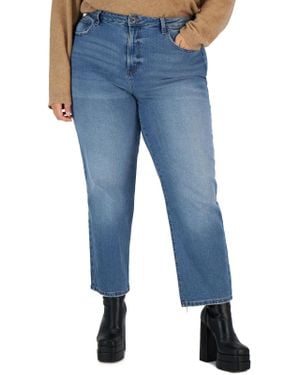 Celebrity Pink Plus The Retro Hi-Rise Relaxed Straight Leg Jeans - Blue