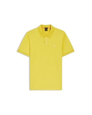 BOSS Logo-Patch Slim-Fit Polo Shirt - Yellow