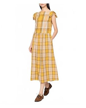 Sea Copeland Plaid Midi Dress - Metallic