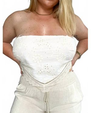 Bucketlist Golden Tide Embroidered Top - White