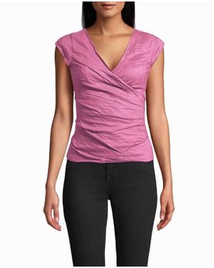 Nicole Miller Cotton Metal Logan Top - Red