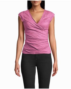 Nicole Miller Cotton Metal Logan Top - Red