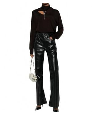 Agolde Recycled Leather Kick Boot Pants - Black