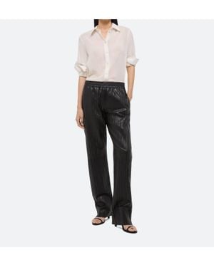 Helmut Lang Pleated Leather Car Trouser - Black