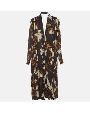 sleeveless tiered midi dress Notch Neck Buttoned Sleeveless Tiered Midi Dress, Apricot / M
