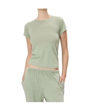 ÉTERNE Fitted Crewneck Short Sleeve T-Shirt - Green