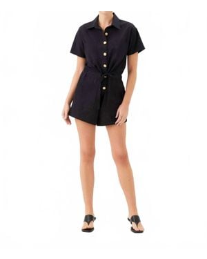 Fifteen Twenty Daliah Short Sleeve Romper - Blue