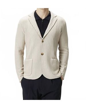 Maurizio Baldassari Soft Cashmere Rib Blazer - Natural