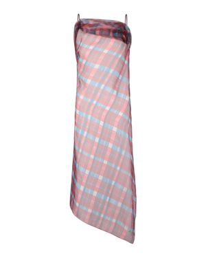 Ferragamo Plaid Asymmetrical Midi Dress - Purple