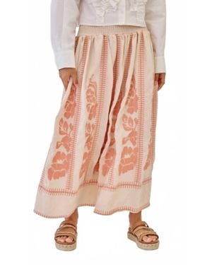 Nekane NKN Embroidered Midi Skirt - Pink