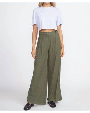 Stateside Linen Wide Leg Trouser - Green
