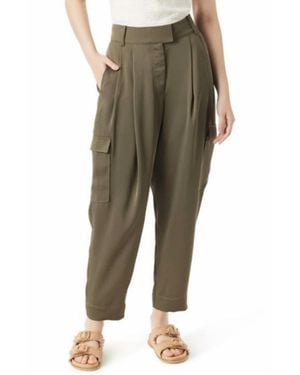 Sam Edelman Laila Pleated Tapered Cargo Pants - Green