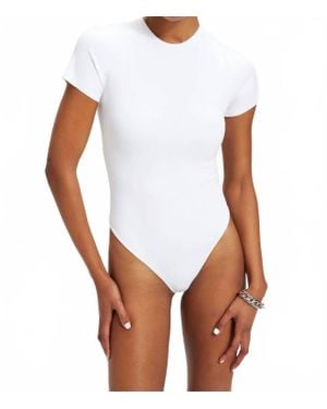 GOOD AMERICAN Scuba Tee Bodysuit - White