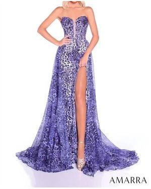 Amarra Leopard Formal Gown - Purple