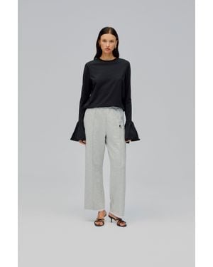 Sleeper Cotton Jersey Pants With Lace - Gray