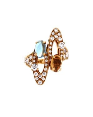 BVLGARI Elisia Ring 18K With Diamonds, Citrine And Topaz - Metallic