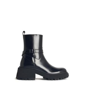 Jimmy Choo Conny Flat' Leather Ankle Boots - Blue