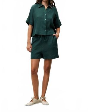 FRNCH Nerline Cotton Gauze Shorts - Green
