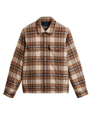 Woolrich Padded Alaskan Check Wool-Blend Shirt-Jacket - Brown