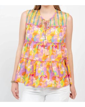 Ivy Jane Running Stitched Top - Multicolor