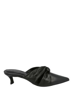 BY FAR Leoncia Leather Mules - Black