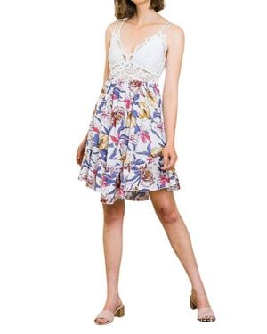 Umgee Lace Babydoll Ruffle Dress - Red