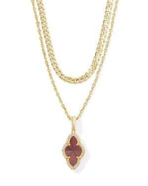 Kendra Scott Abbie Pave Frame Strand Necklace - Metallic