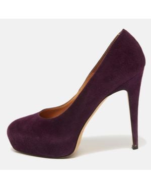 Brian Atwood Suede Maniac Platform Pumps - Purple