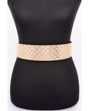 Fashnzfab Metal Waist Belt - Black