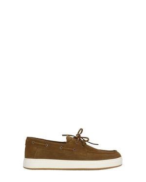 Hogan H668 Suede Leather Loafers - Brown
