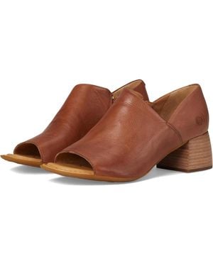 Born Sher Sandals Leather Square Toe Block Heel Hawk318 - Brown