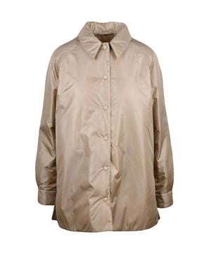 Aspesi Padded Snap Button Polyamide Shirt - Natural