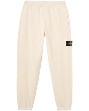 Stone Island Signature Logo Relaxed-Fit Sweatpants - Natural