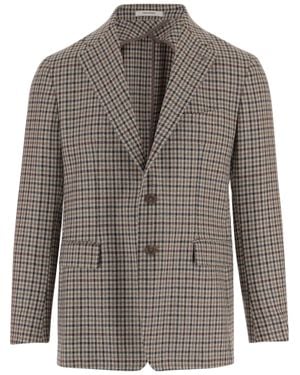 Tagliatore Wool Checked Blazer - Gray