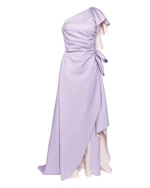 Saiid Kobeisy Double Faced Scuba Long Dress - Purple