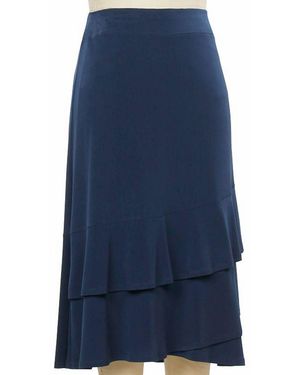 I TOUCH Fact Check Solid Ruff Skirt - Blue