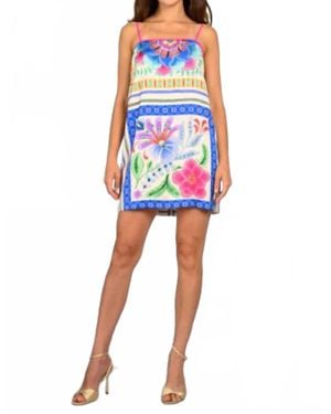 Lavender Brown Melany Mini Dress - Blue
