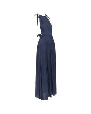 Ulla Johnson Pleated Halter Neck Dress - Blue