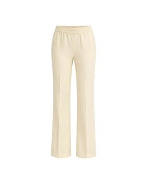 Twinset Wide-Leg Pants With Flared Silhouette And Tailored Crease - Natural