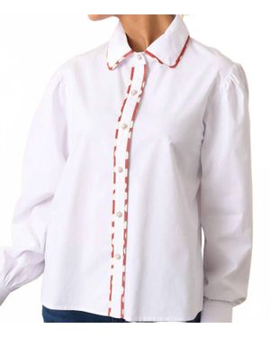 PROSPERINE® Vivian Contrast Trim Top - White