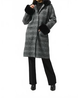 Joseph Ribkoff Plaid Coat - Black