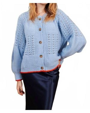Cara & The Sky Brigit Pointelle Cardigan - Blue