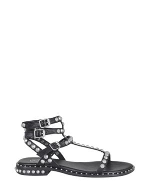 Ash Play Studded Leather Sandals - White