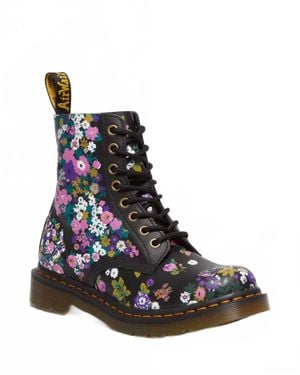 Dr. Martens 1460 Vintage Floral Leather Lace Up Boot - Black