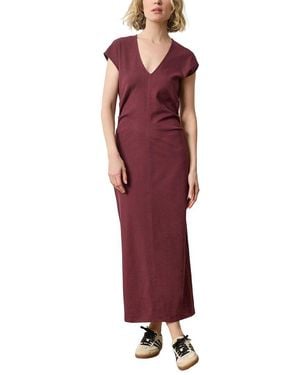Lilla P Slim Fit Side Tuck Maxi Dress - Red