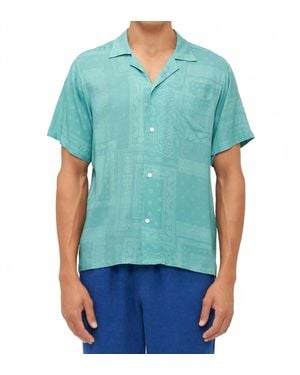 Bather Tonal Bandana Camp Shirt - Blue