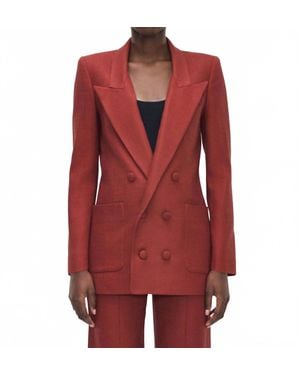 Adam Lippes Riva Double-Breasted Front Jacket - Red