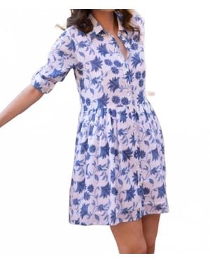 Oliphant Long Sleeve Shirt Mini Dress - Blue