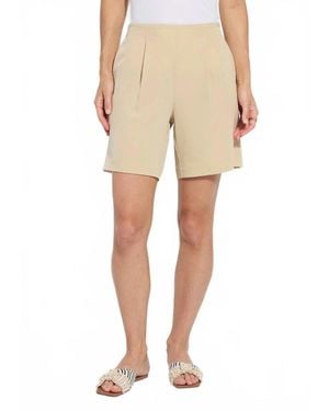 Lyssé Dia Pleated Raffia Shorts - Natural
