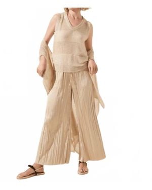 Lyssé The Packable Pleated Palazzo Pants - Natural
